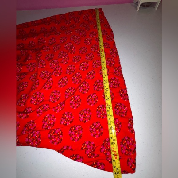 Old Navy Vibrant Red Dress with Pink Floral Pattern - Picture 6 of 7